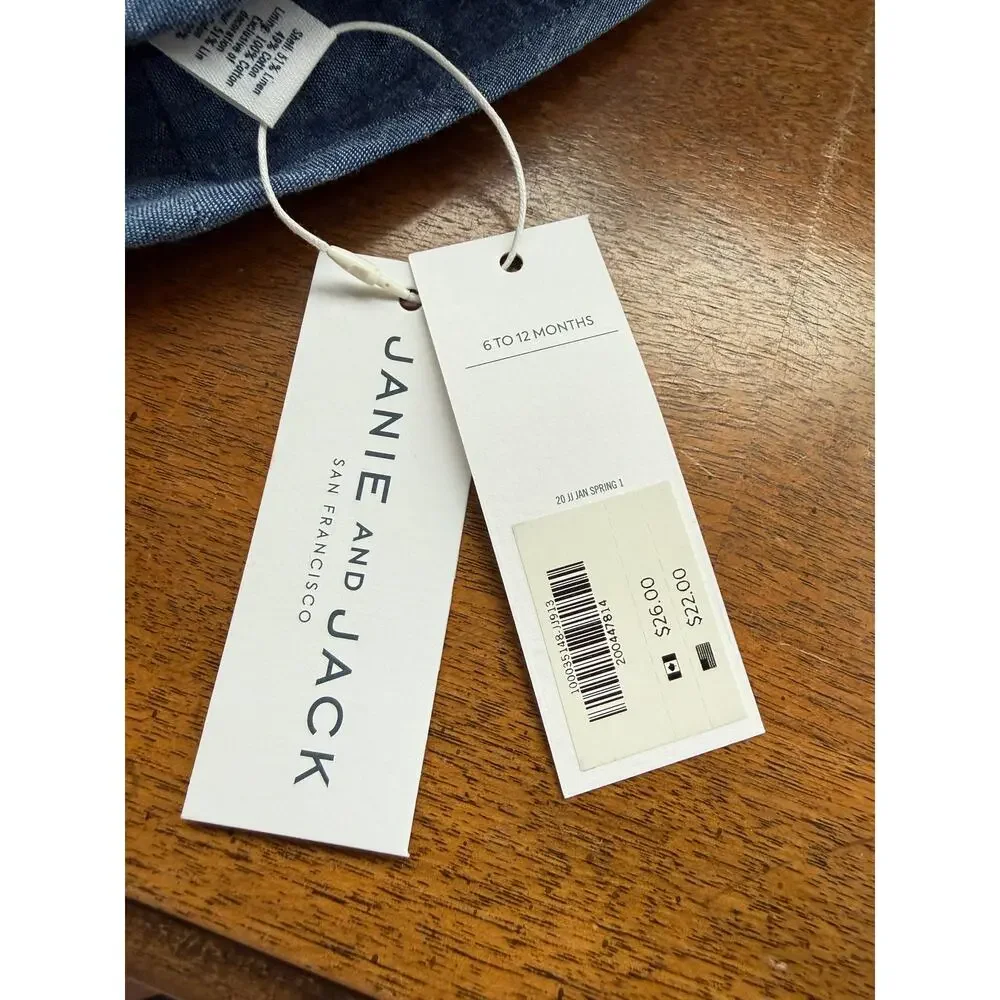 NWT Kids Faux Denim Anchor Bucket Hat